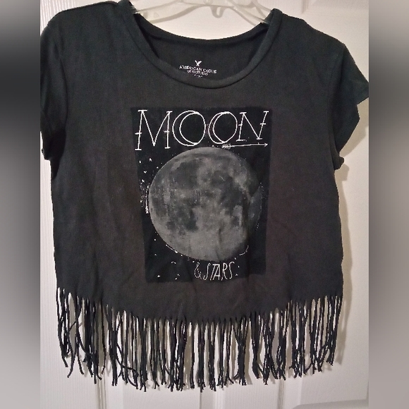 American Eagle Outfitters Tops - American Eagle moon & stars fringe crop top